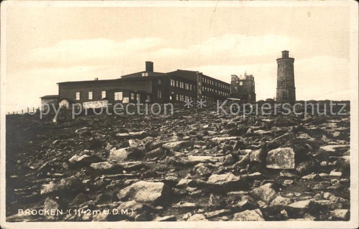 Brocken Harz Brockenhaus mit Turm