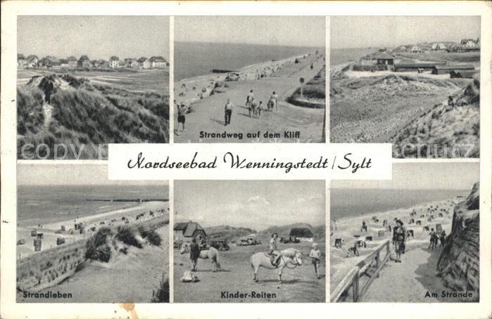 Wenningstedt Sylt Strandweg auf dem Kliff Strandleben Kinderreiten