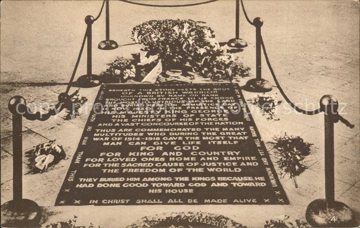 London The Unknown Warriors Grave Westminster Abbey
