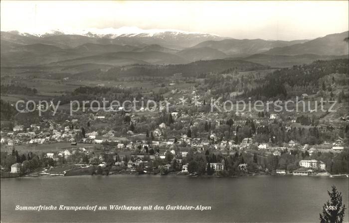 Krumpendorf Woerther See mit Gurktaler Alpen Fliegeraufnahme