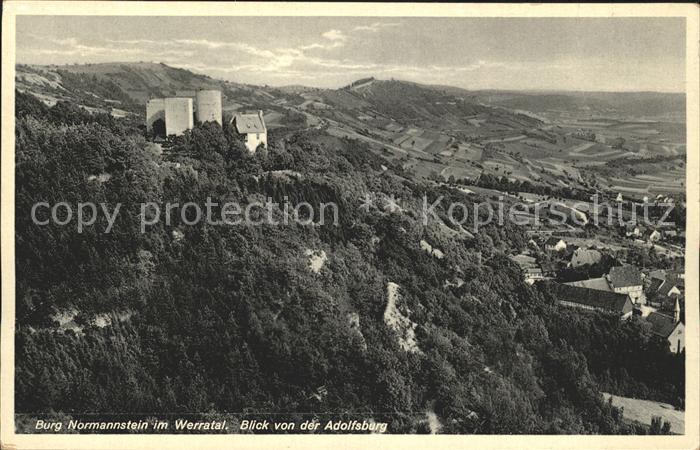 Treffurt Werra Burg Normannstein im Werratal Blick von der Adolfsburg