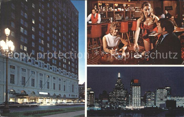 Detroit Michigan Detroit Hiton at Night Bar