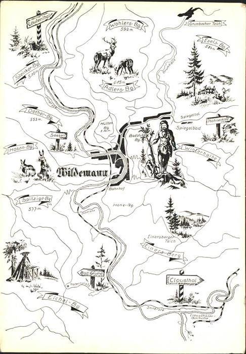 Wildemann Harz Goslar Niedersachsen Wanderkarte Wildemann Oberharz