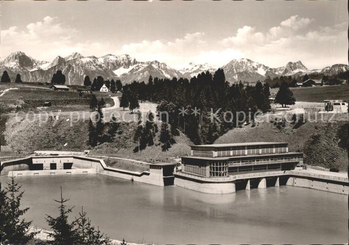 Muenchen Bayern Grosskraftwerk Rosshaupten mit Tiroler und Allgaeuer Alpen