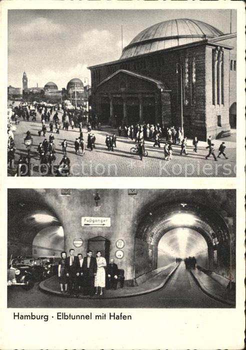 HAMBURG  CITY Elbtunnel mit Hafen