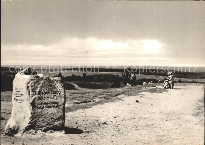 Wilsede Lueneburger Heide Wilseder Berg Panorama Steinbrocken Wegweiser