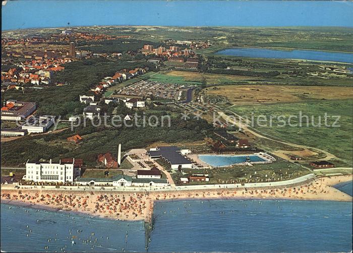 Norderney Nordseebad Fliegeraufnahme mit Strand