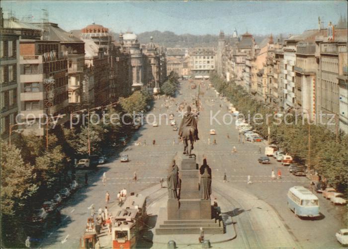 Praha Prahy Prague Wenzelsplatz Strassenbahn