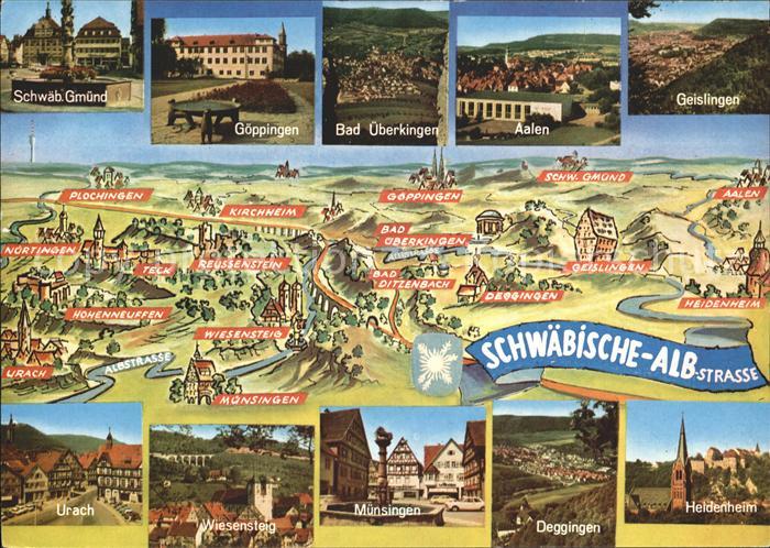 Bad Urach Landkarte Schwaebische Alb