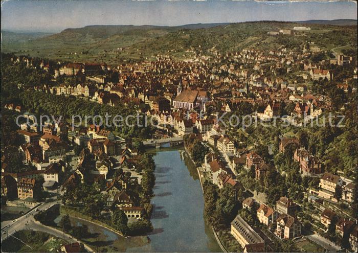 TueBINGEN BW Fliegeraufnahme mit Neckar und Schloss