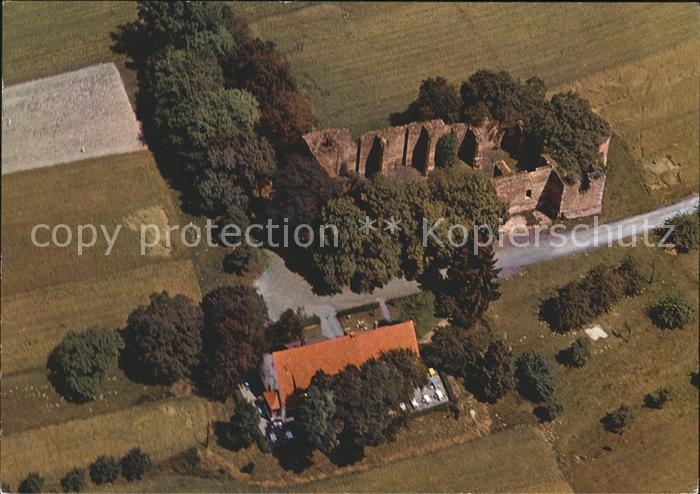 Euerdorf Terrassencafe Ruine Aura Fliegeraufnahme