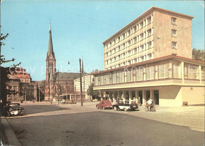 Karl-Marx-Stadt CHEMNITZ Blick zum Theaterplatz Kirche