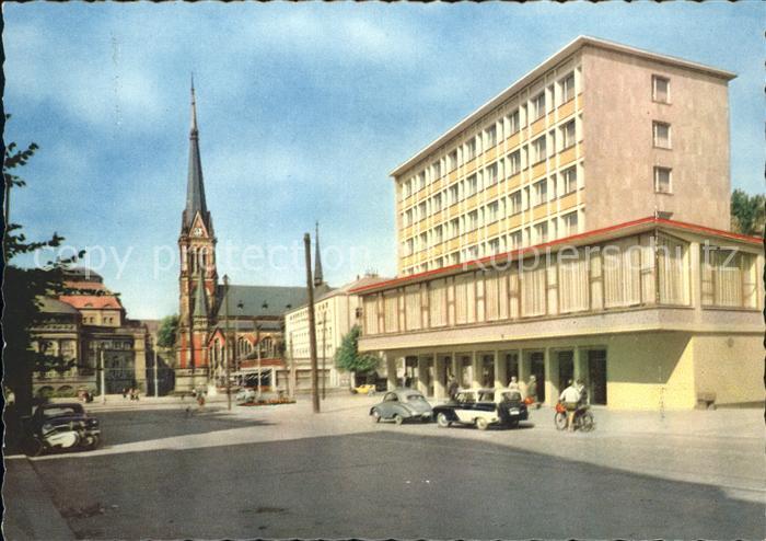 Karl-Marx-Stadt CHEMNITZ Blick zum Theaterplatz Kirche
