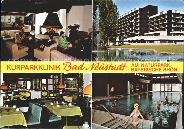 Bad Neustadt Kurparkklinik am Naturpark Bayerische Rhoen Teich Hallenbad