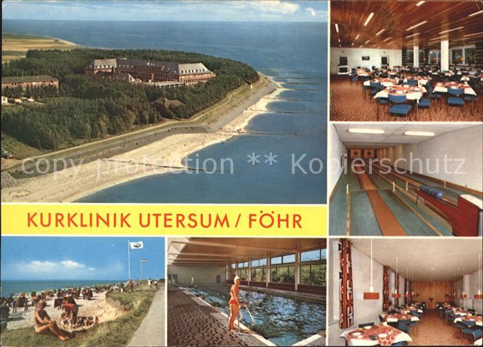 Utersum Kurklinik Restaurant Kegelbahn Hallenbad Fliegeraufnahme
