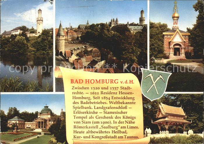 Bad Homburg Teilansichten Turm Pavillon Schloss Geschichte Wappen