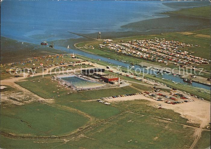 Dorum Dorumer Siel Campingplatz Meerwasser Wellenschwimmbad Fliegeraufnahme