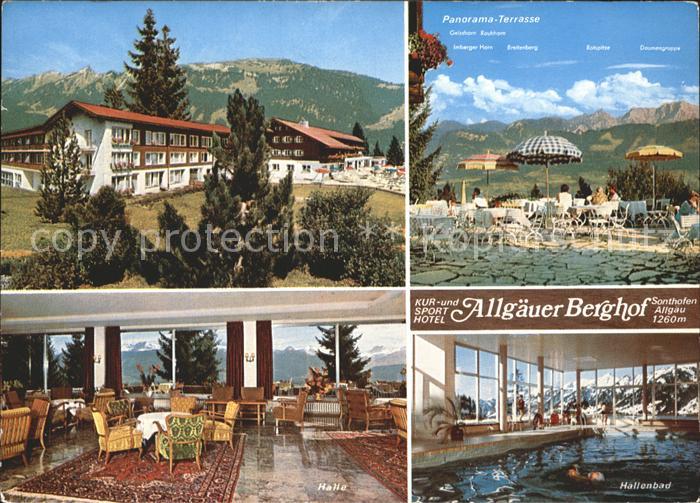 Sonthofen Oberallgaeu Kur und Sporthotel Allgaeuer Berghof Panorama Terrasse Hal