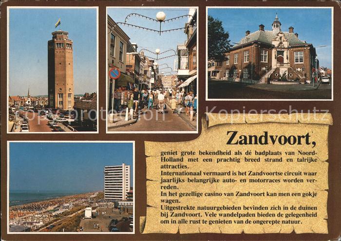 Zandvoort Holland Turm Strassenpartie Strand
