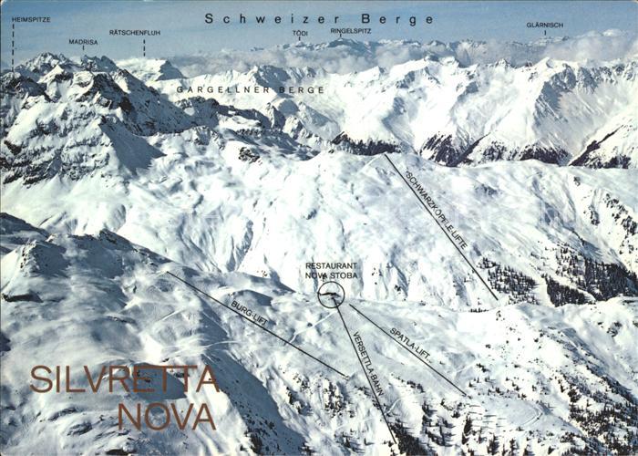 Gaschurn Vorarlberg Skigebiet Silvretta Nova Panorama Schweizer Berge