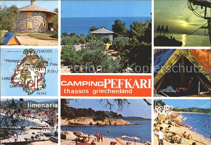 Thassos Camping Pefkari Abendstimung Strand