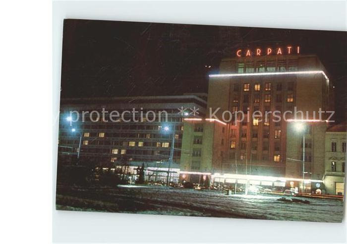 Brasso Brasov Kronstadt Hotel Carpati bei Nacht