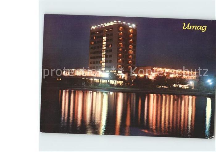 Umag Umago Istrien Hotel Restaurant bei Nacht