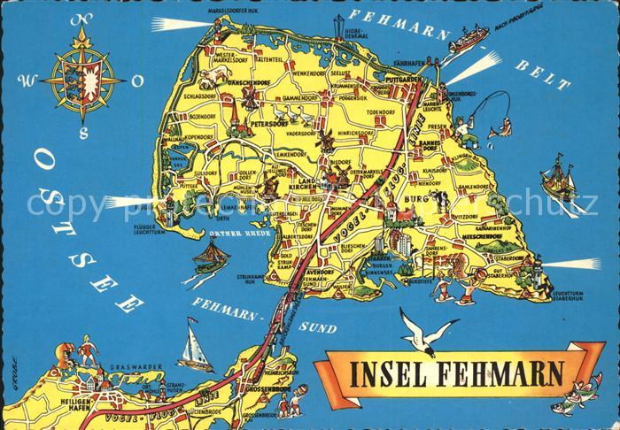 Fehmarn Landkarte Burg Daenschendorf Todendorf Bannesdorf