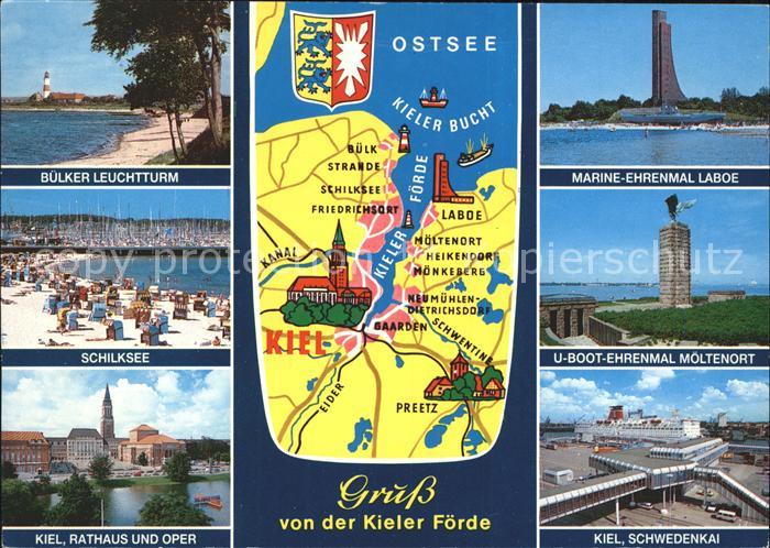 KIEL CITY Kieler Foerde Buelker Leuchtturm U-Boot-Ehrenmal Moeltenort
