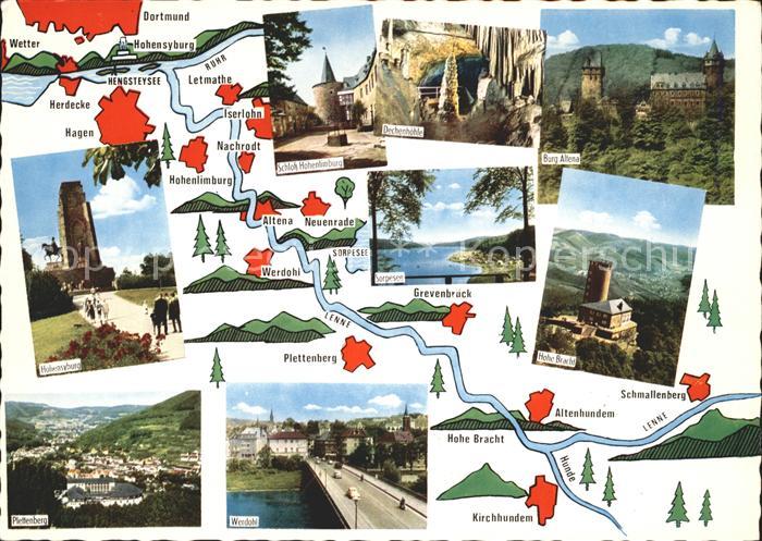 Schmallenberg Panoramakarte KIrchhundem Altena Neuenrade Werdohl Hagen