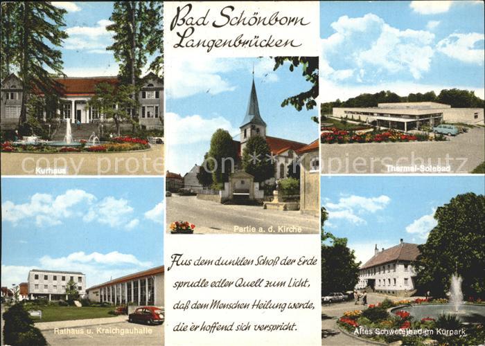 Bad Schoenborn Langenbruecken Kirche Thermal Solbad Kurpark Rathaus