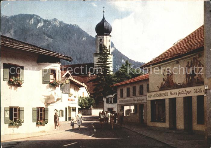 OBERAMMERGAU Bayern Dorfpartie Pfarrkirche