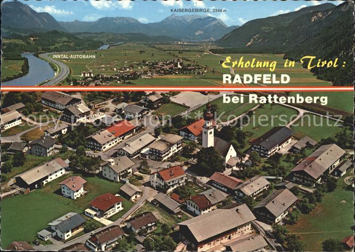 Radfeld Tirol Fliegeraufnahme Inntalautobahn Kaisergebirge