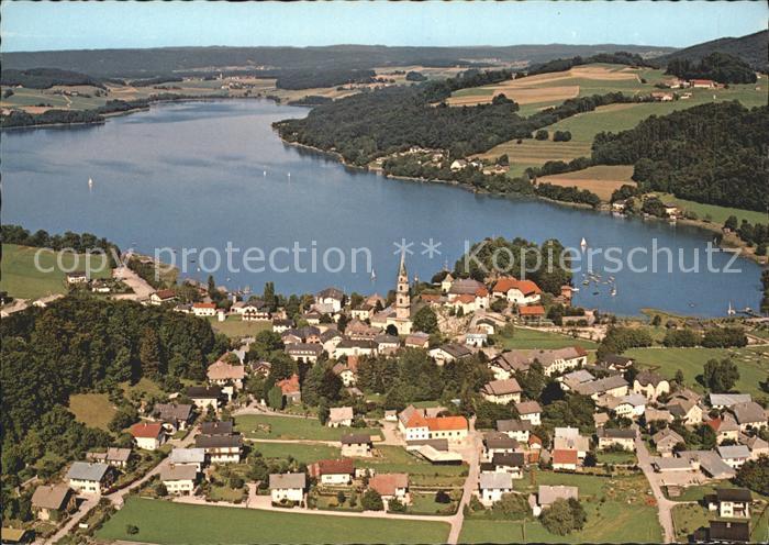 Mattsee Salzburg mit Niedertrumersee Fliegeraufnahme