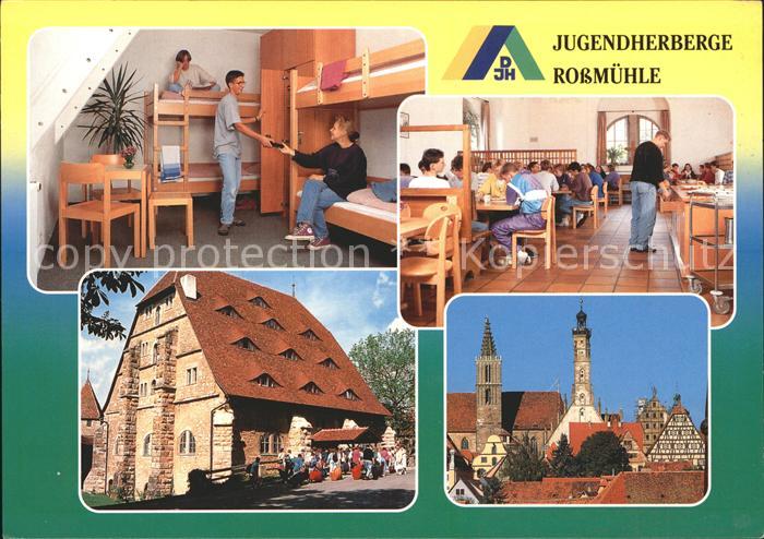 Rothenburg Tauber Jugendherberge Rossmuehle Zimmer Speisesaal Kirche
