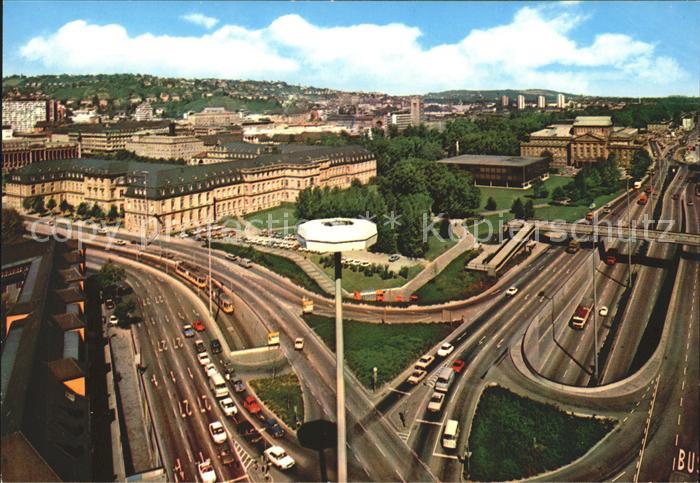 STUTTGART CITY Charlottenplatz mit Schloss Landtag und Staatstheater Fliegerauf