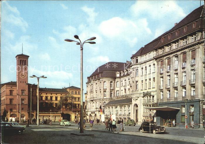 ERFURT  CITY Bahnhofplatz mit Interhotel Erfurter Hof