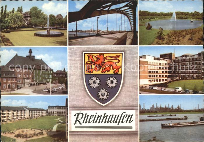 Rheinhausen Duisburg Brunnen Bruecke Fontaene Regierungsgebaeude Rheinschiffe
