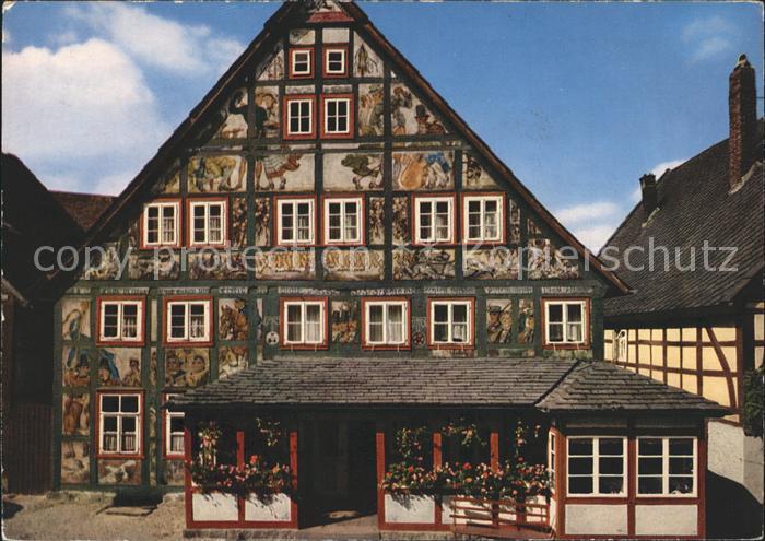 Schieder-Schwalenberg Gasthof Kuenstlerklause Fassadenmalerei