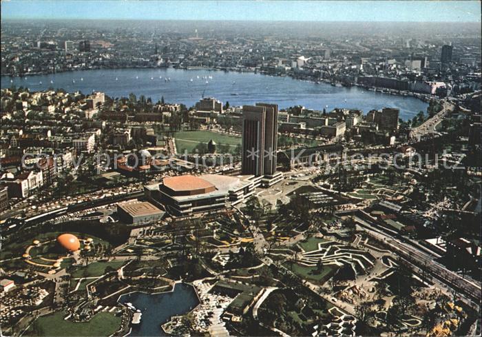 HAMBURG  CITY Fliegeraufnahme Ausstellungspark Panten un Blomen Congress Centrum