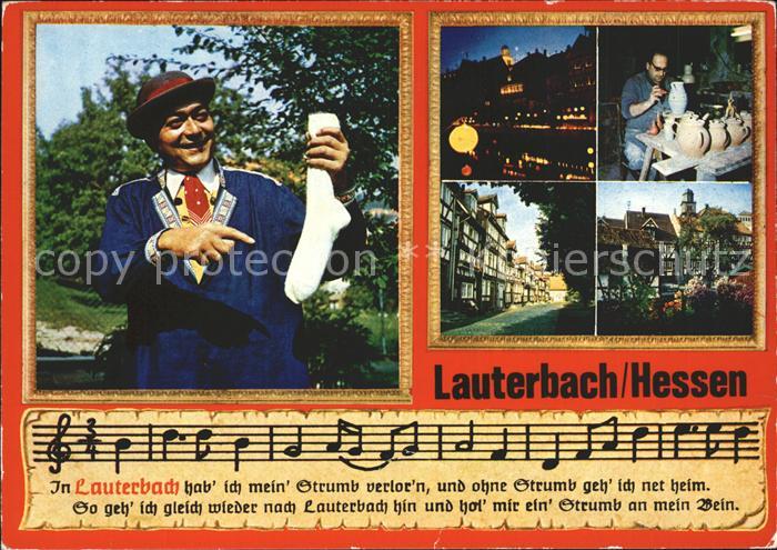 Lauterbach Hessen bei Nacht Dorfpartie Toepferei Gaukler mit Strumpf