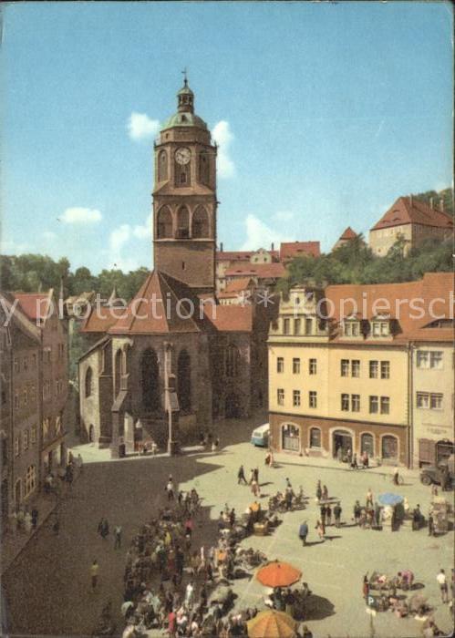 Meissen Elbe Sachsen Marktplatz mit Frauenkirche