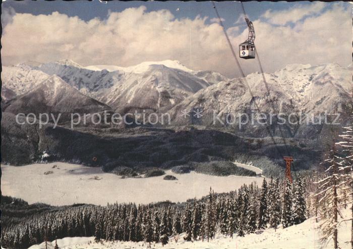 Zugspitzbahn mit Eibsee und Ammergauer Berge