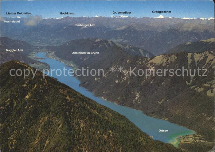 Weissensee Kaernten Fliegeraufnahme Ortsee