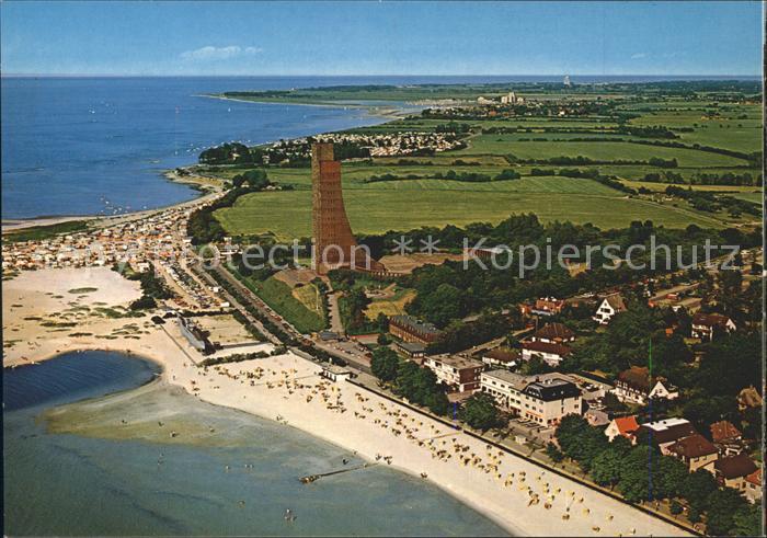 Laboe Fliegeraufnahme mit Strand Denkmal Hotel Seeterrassen GmbH
