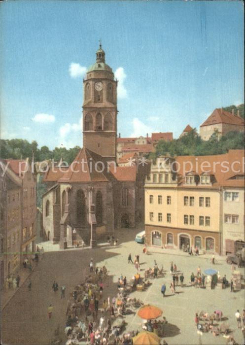 Meissen Elbe Sachsen Marktplatz mit Frauenkirche