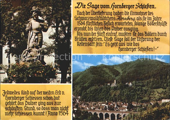 Hornberg Schwarzwald Die Sage vom Hornberger Schiessen Denkmal Bruecke
