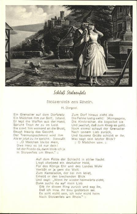 Stolzenfels Schloss Stolzenfels Grenadier mit Maedchen