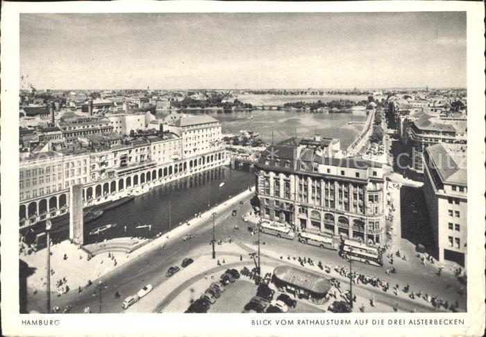HAMBURG  CITY Blick vom Rathausturm auf die drei Alsterbecken