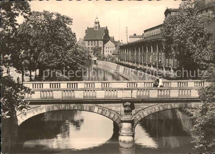 Karl-Marx-Stadt CHEMNITZ Bruecke an der Markthalle